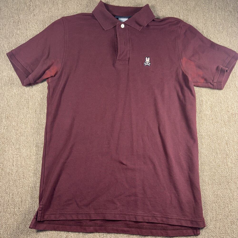 Psycho Bunny Polo Shirt Size 5 Maroon Short Sleeeve
